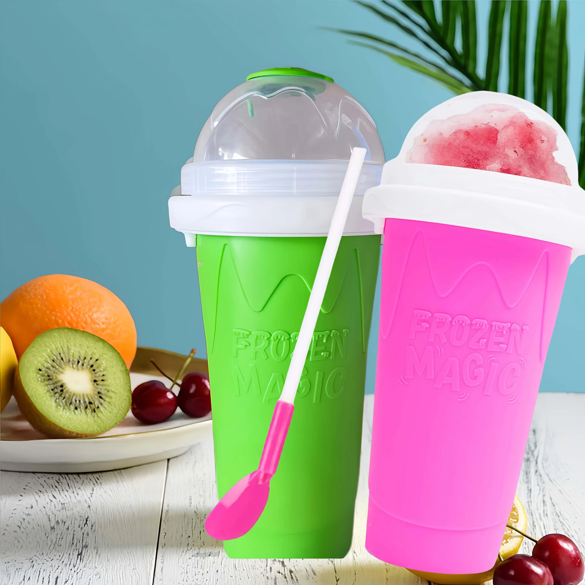 Magic Slushy Maker Cup – DIY Slushie & Smoothie Squeeze Cup with Straw