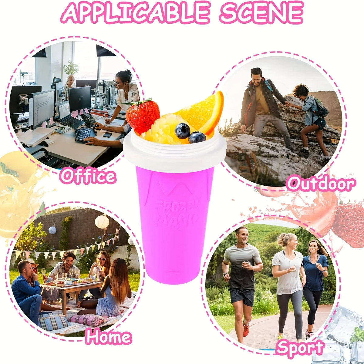 Magic Slushy Maker Cup – DIY Slushie & Smoothie Squeeze Cup with Straw