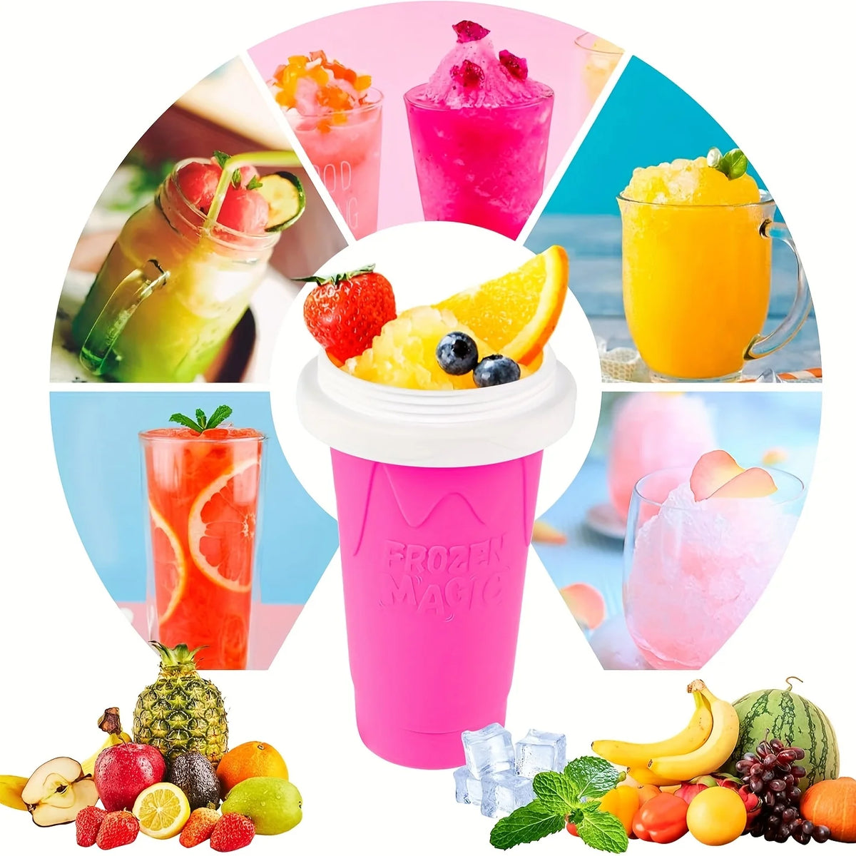 Magic Slushy Maker Cup – DIY Slushie & Smoothie Squeeze Cup with Straw
