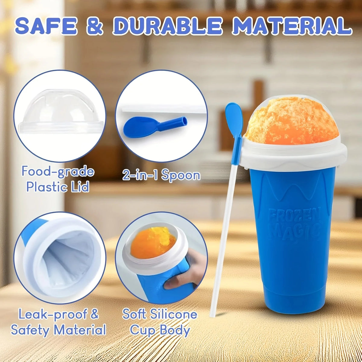 Magic Slushy Maker Cup – DIY Slushie & Smoothie Squeeze Cup with Straw