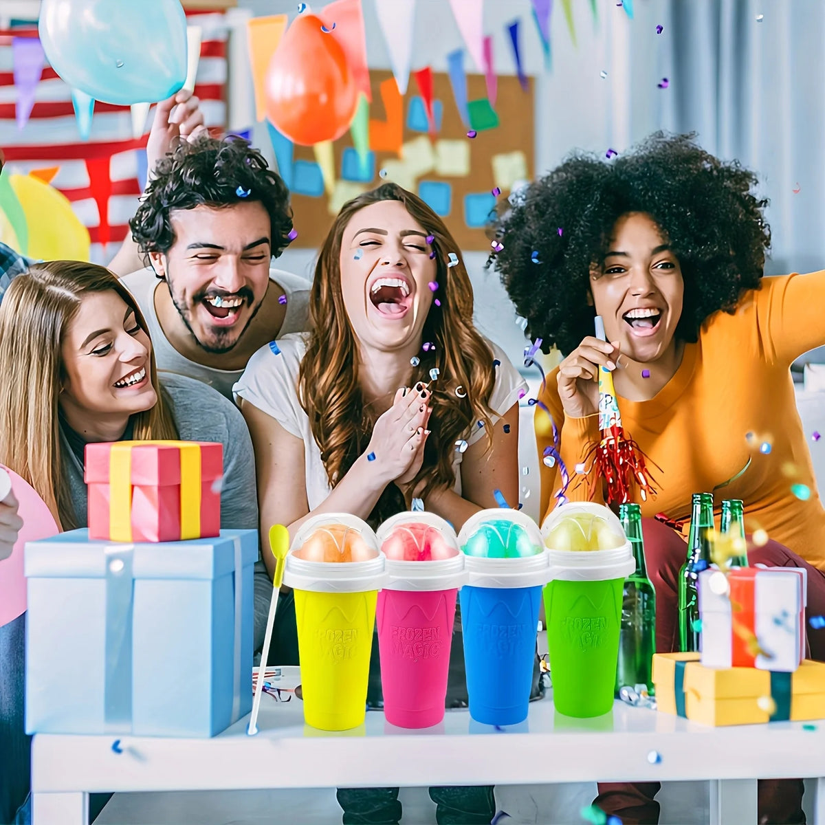 Magic Slushy Maker Cup – DIY Slushie & Smoothie Squeeze Cup with Straw