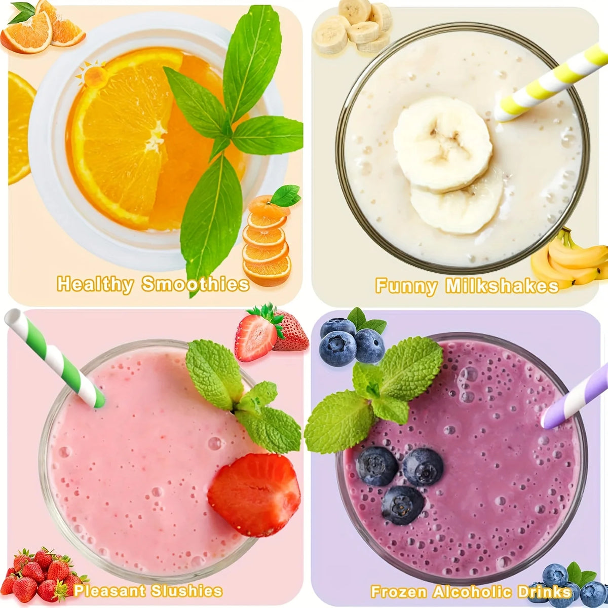 Magic Slushy Maker Cup – DIY Slushie & Smoothie Squeeze Cup with Straw