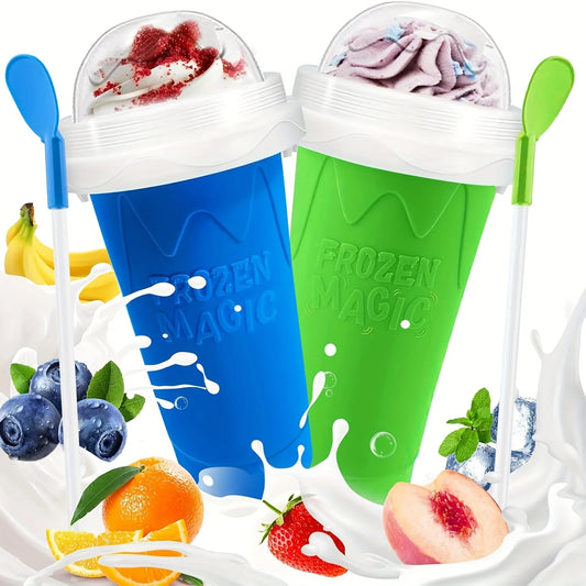 Magic Slushy Maker Cup – DIY Slushie & Smoothie Squeeze Cup with Straw