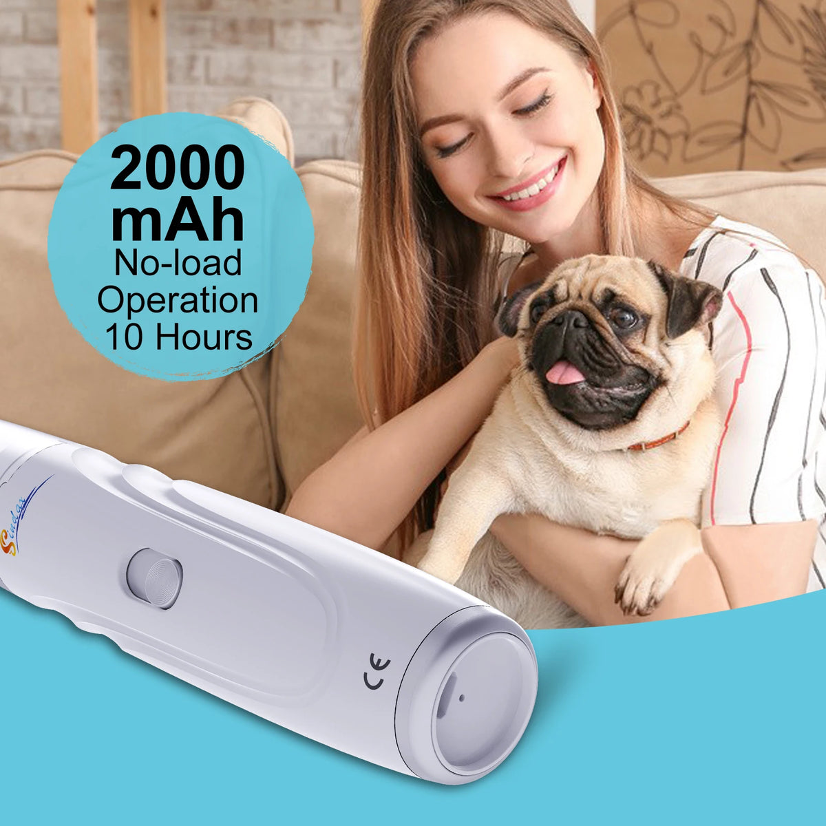 Dog Nail Grinder – USB Rechargeable Quiet Electric Pet Nail Trimmer