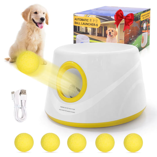 Automatic Dog Ball Launcher – Interactive Pet Toy with 5 ETPU Balls