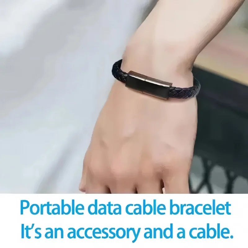 Charging Bracelet – Woven Wristband with Built-In Fast Charging Cable