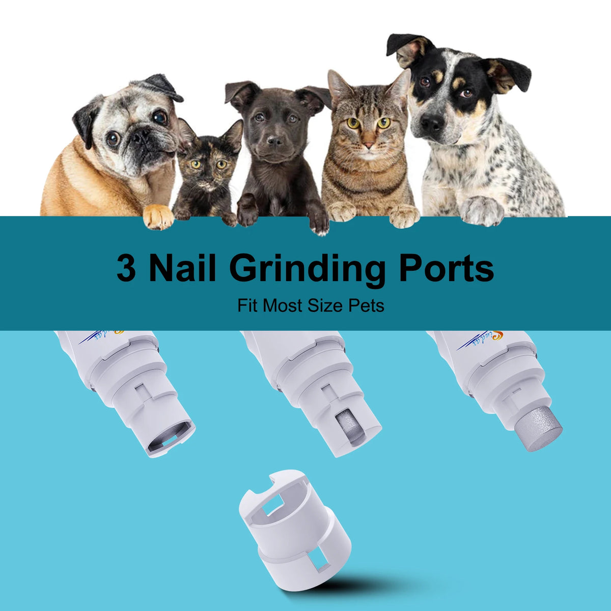 Dog Nail Grinder – USB Rechargeable Quiet Electric Pet Nail Trimmer