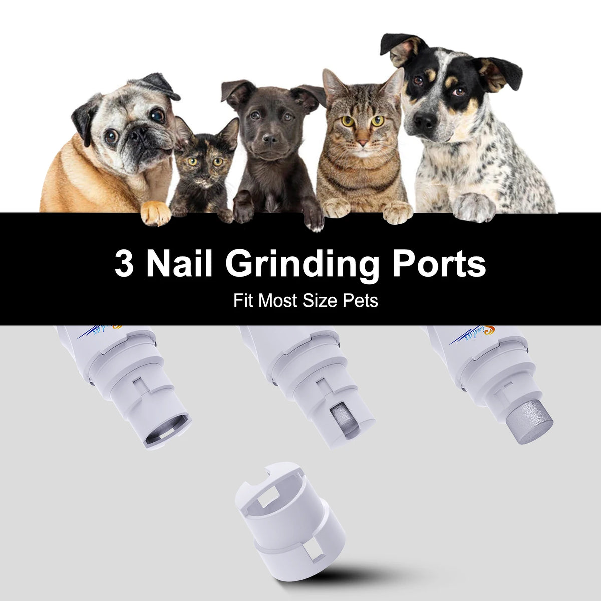 Dog Nail Grinder – USB Rechargeable Quiet Electric Pet Nail Trimmer