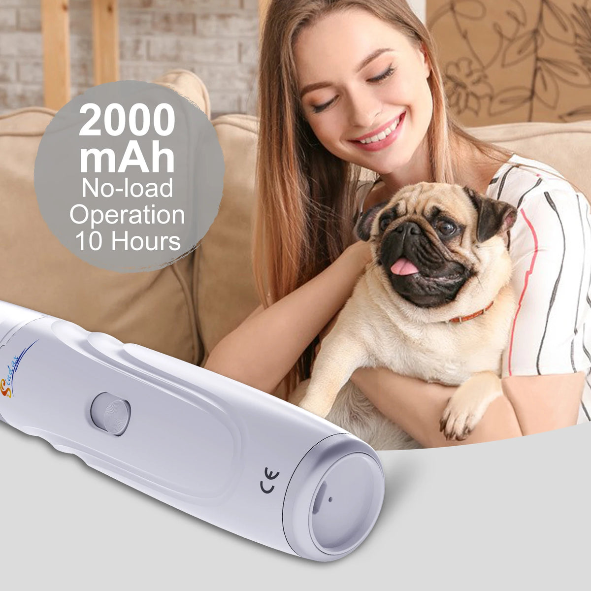 Dog Nail Grinder – USB Rechargeable Quiet Electric Pet Nail Trimmer