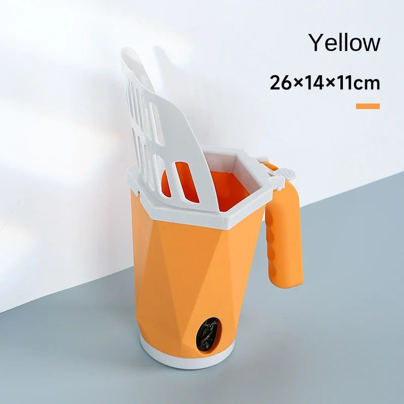 Cat Litter Scooper with Built-In Poop Bags – Large Capacity Self-Cleaning Shovel